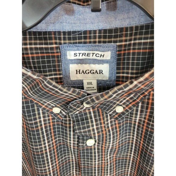 Haggar Multicolor Plaid Stretch Long Sleeve Button Down Shirt Men's Size XXL - Picture 3 of 10